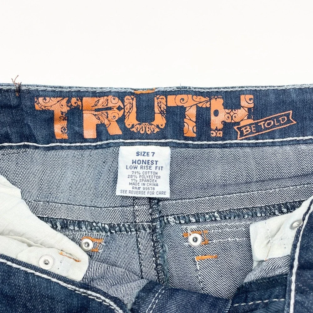 Truth Be Told Low Rise Jeans Size 7 Y2K Western Cowgirl McBling Indie Festival‎
